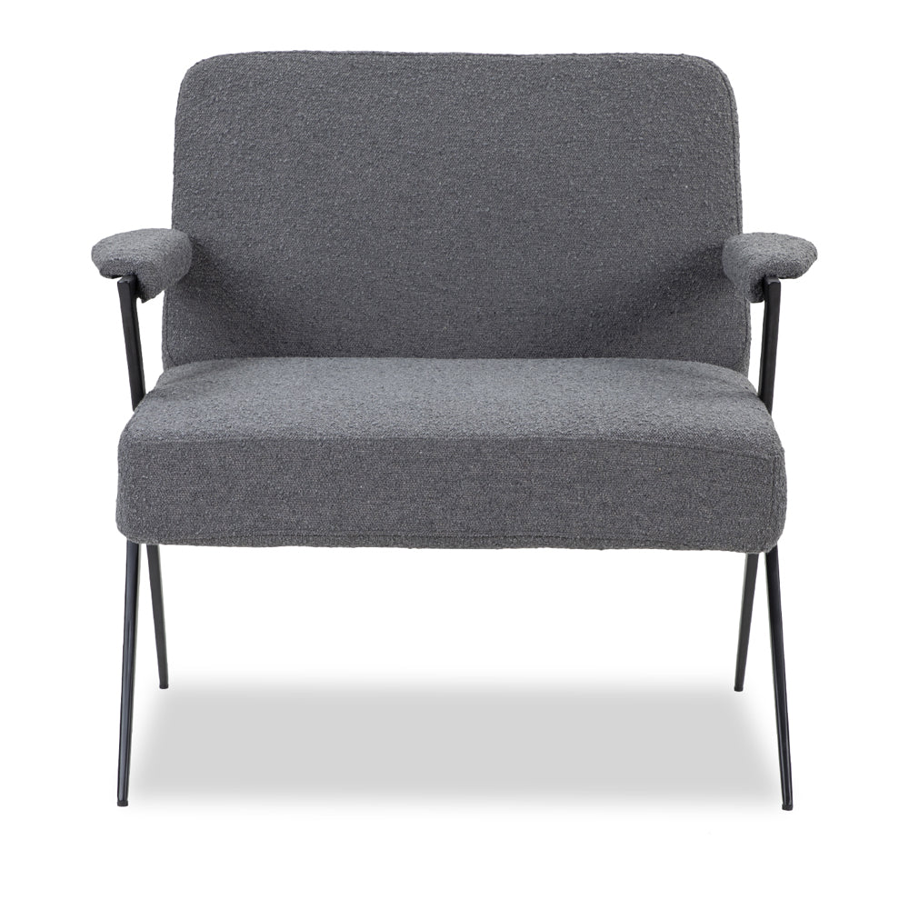 Product photograph of Liang Eimil Ponti Occasional Chair Boucle Grey from Olivia's.