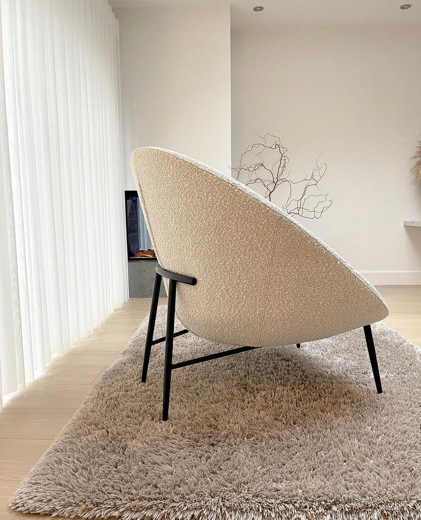 Product photograph of Liang Eimil Ovalo Occasional Chair Boucle Sand from Olivia's.