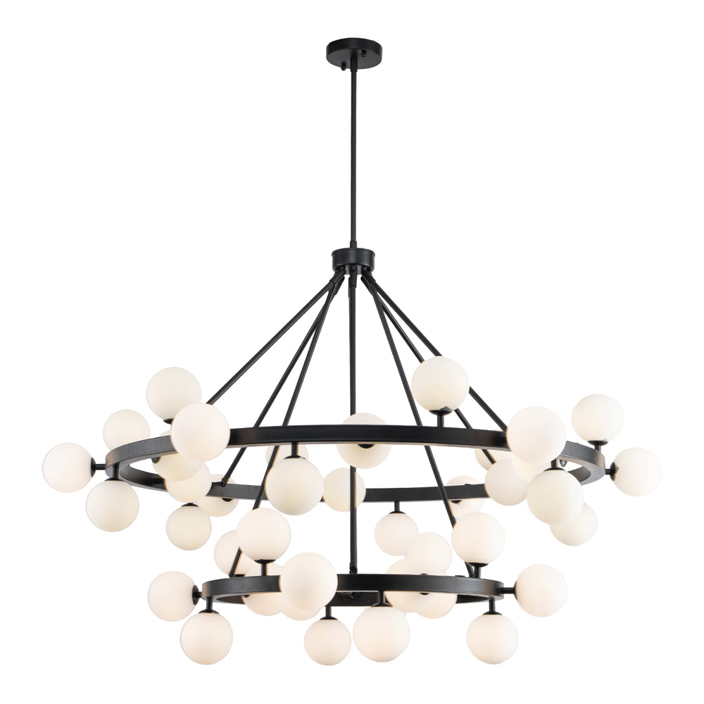 Product photograph of Liang Eimil Bucolic 2 Tier Pendant Lamp Matt Black from Olivia's