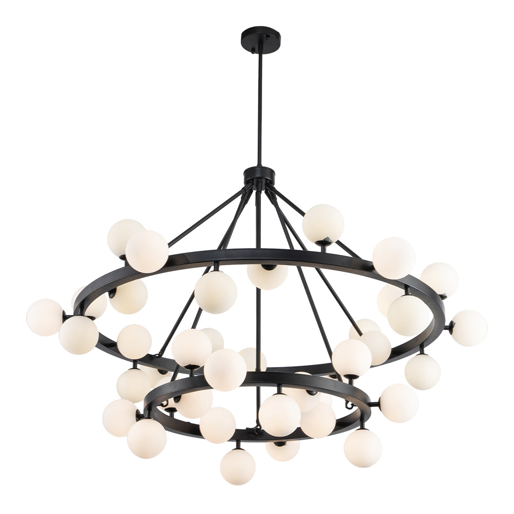Product photograph of Liang Eimil Bucolic 2 Tier Pendant Lamp Matt Black from Olivia's.