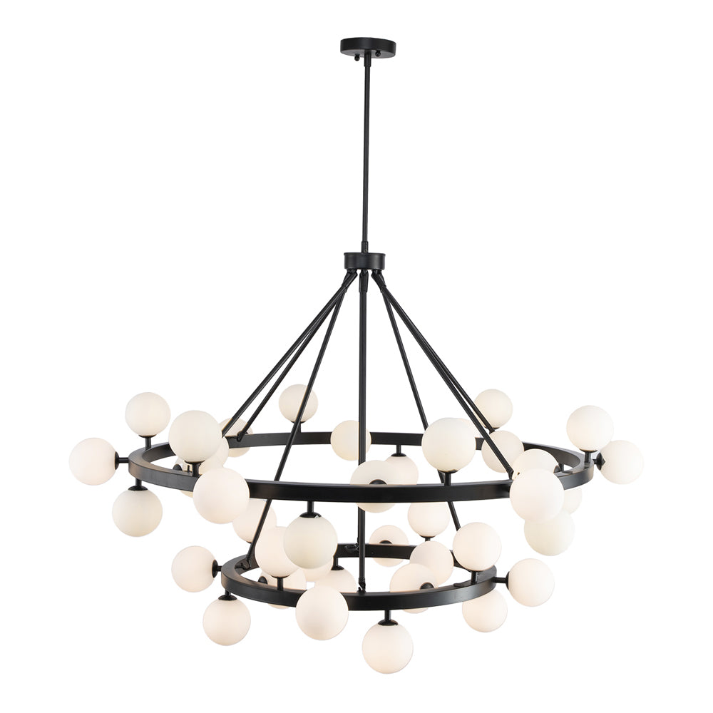 Product photograph of Liang Eimil Bucolic 2 Tier Pendant Lamp Matt Black from Olivia's.