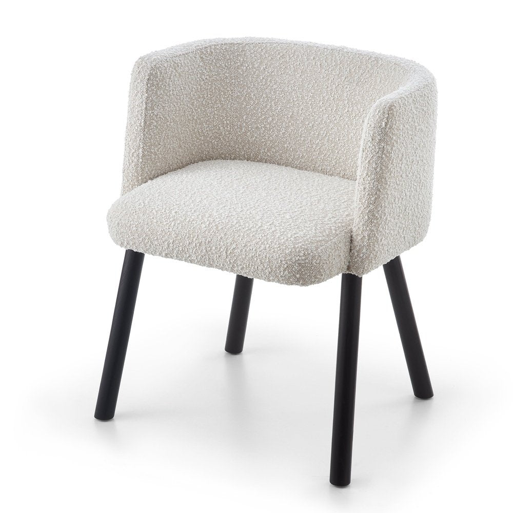 Liang And Eimil Ethis Dining Chair In Boucle Sand And Matt Black