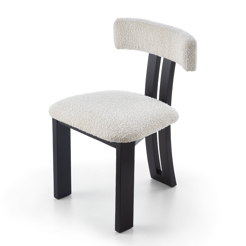 Liang And Eimil Tauron Dining Chair In Boucle Sand And Matt Black
