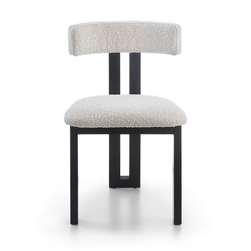 Product photograph of Liang And Eimil Tauron Dining Chair In Boucle Sand And Matt Black from Olivia's.