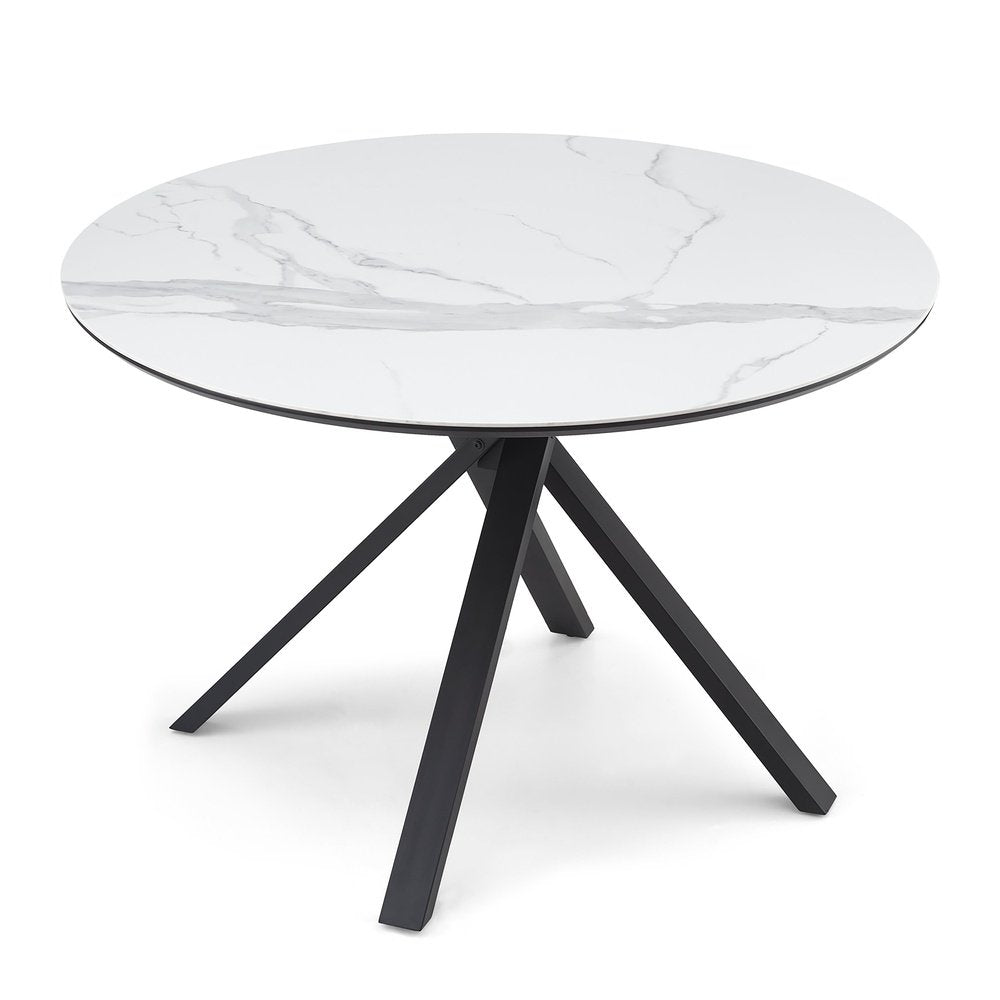 Product photograph of Liang And Eimil Aston Dining Table In White Ceramic And Matt Black from Olivia's.