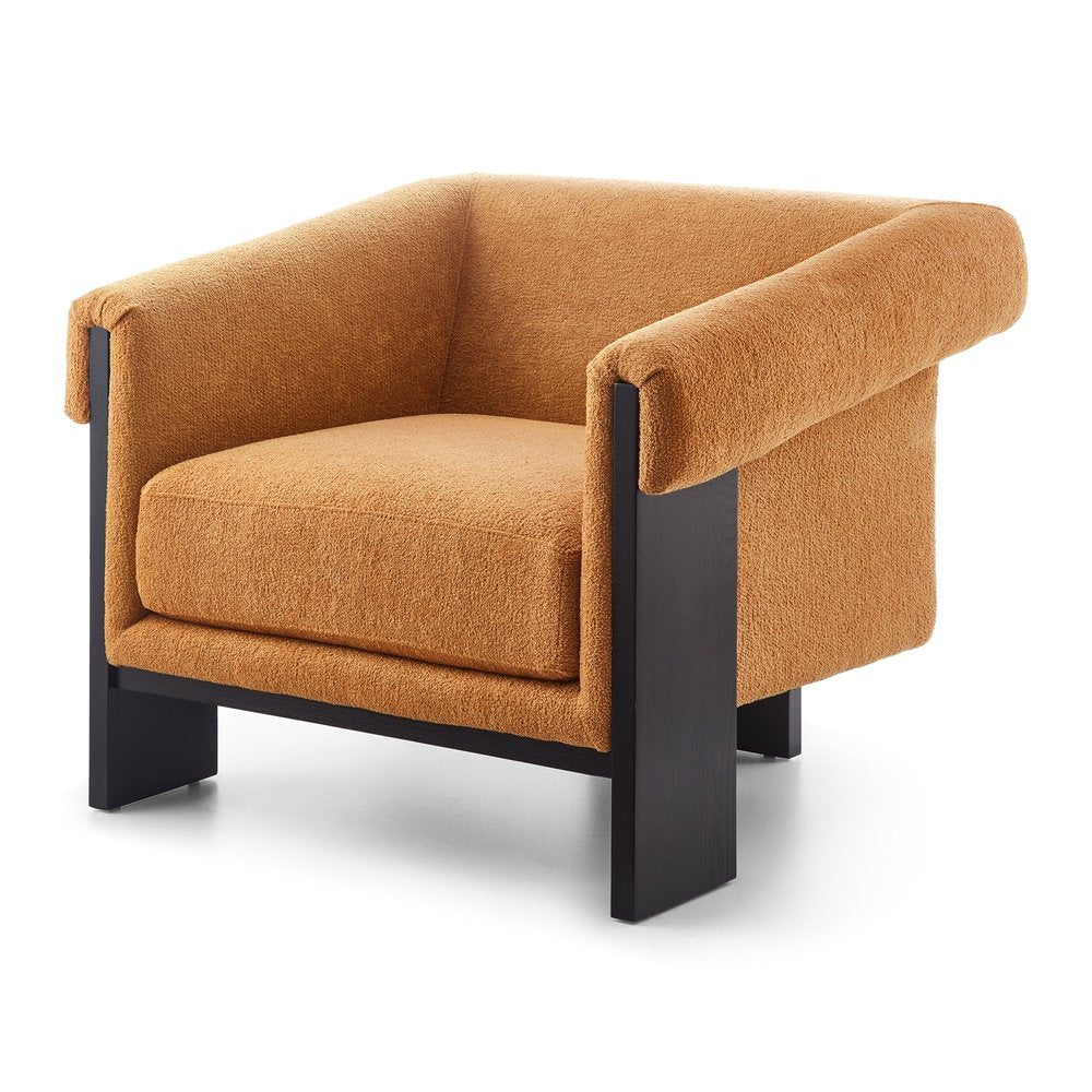 Product photograph of Liang And Eimil Maplin Occasional Chair In Lander Ocre And Matt Black from Olivia's