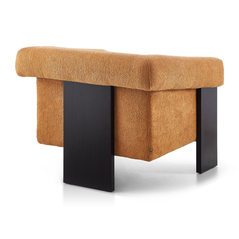 Product photograph of Liang And Eimil Maplin Occasional Chair In Lander Ocre And Matt Black from Olivia's.