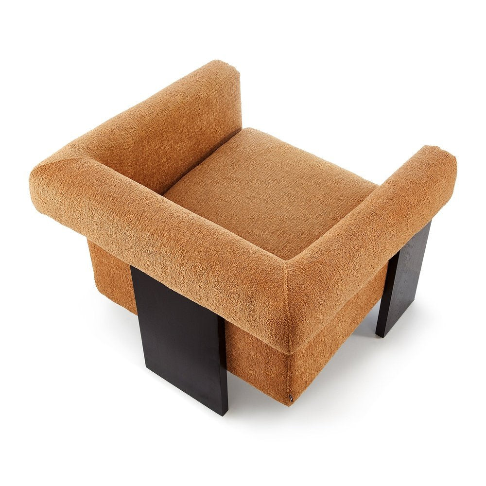 Product photograph of Liang And Eimil Maplin Occasional Chair In Lander Ocre And Matt Black from Olivia's.