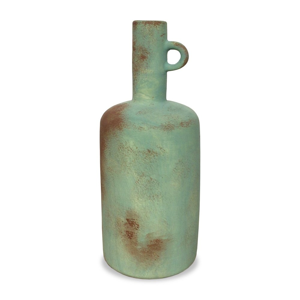 Product photograph of Liang And Eimil Russet Ceramic Vase In Turquoise And Brown from Olivia's