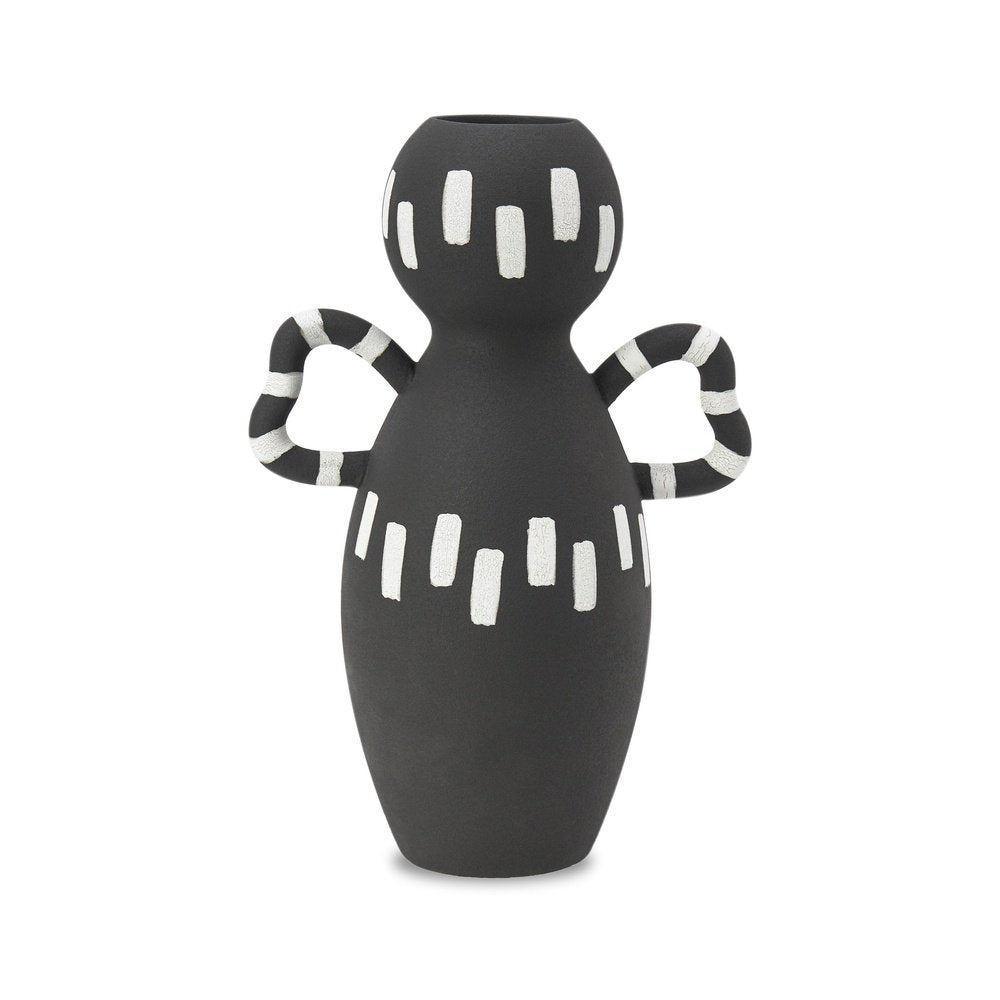 Liang And Eimil Domino Ceramic Vase In Black And White