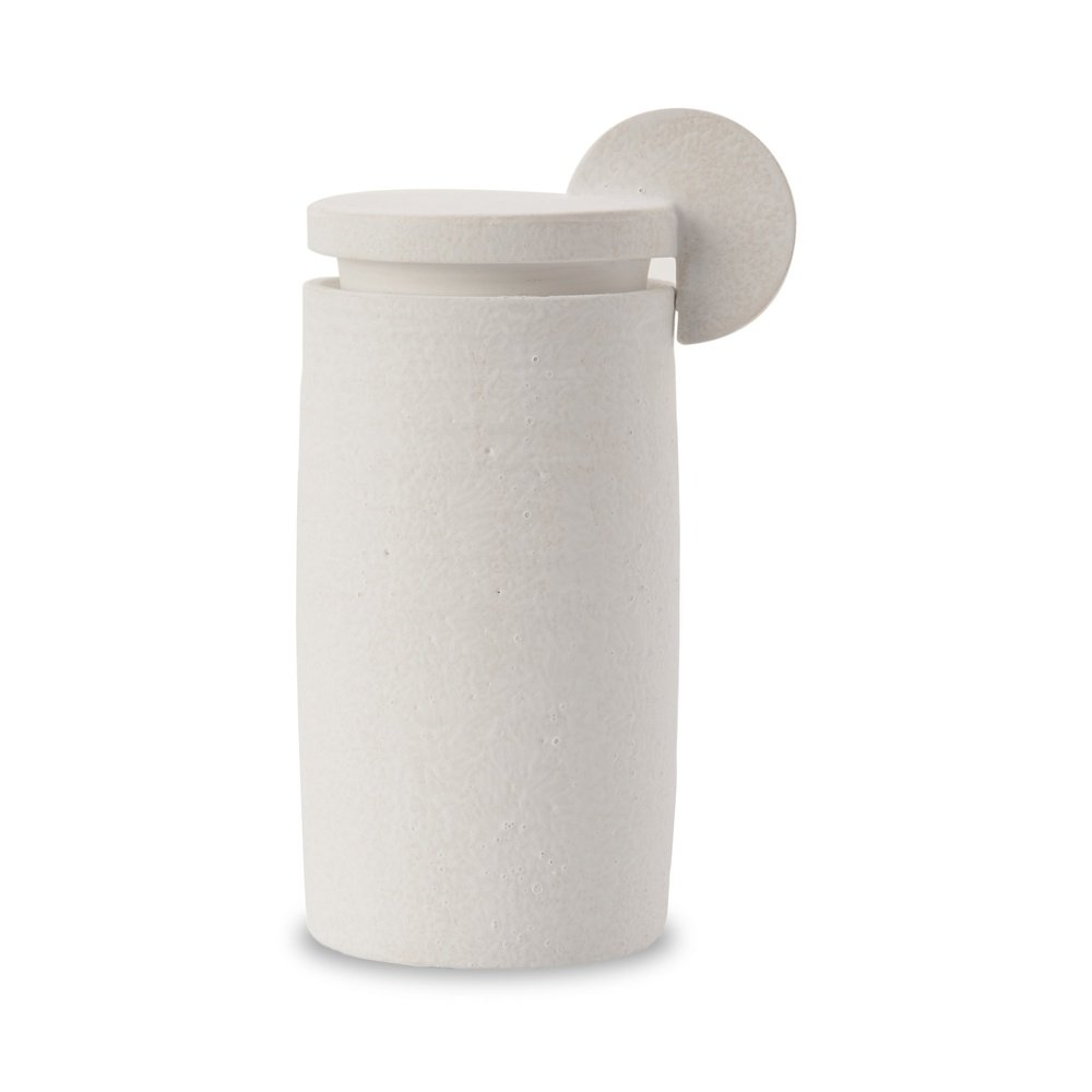 Product photograph of Liang And Eimil Punch Ceramic Jar In White from Olivia's