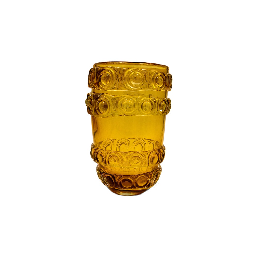 Product photograph of Liang Eimil Bumble Glass Vase Amber Large from Olivia's.