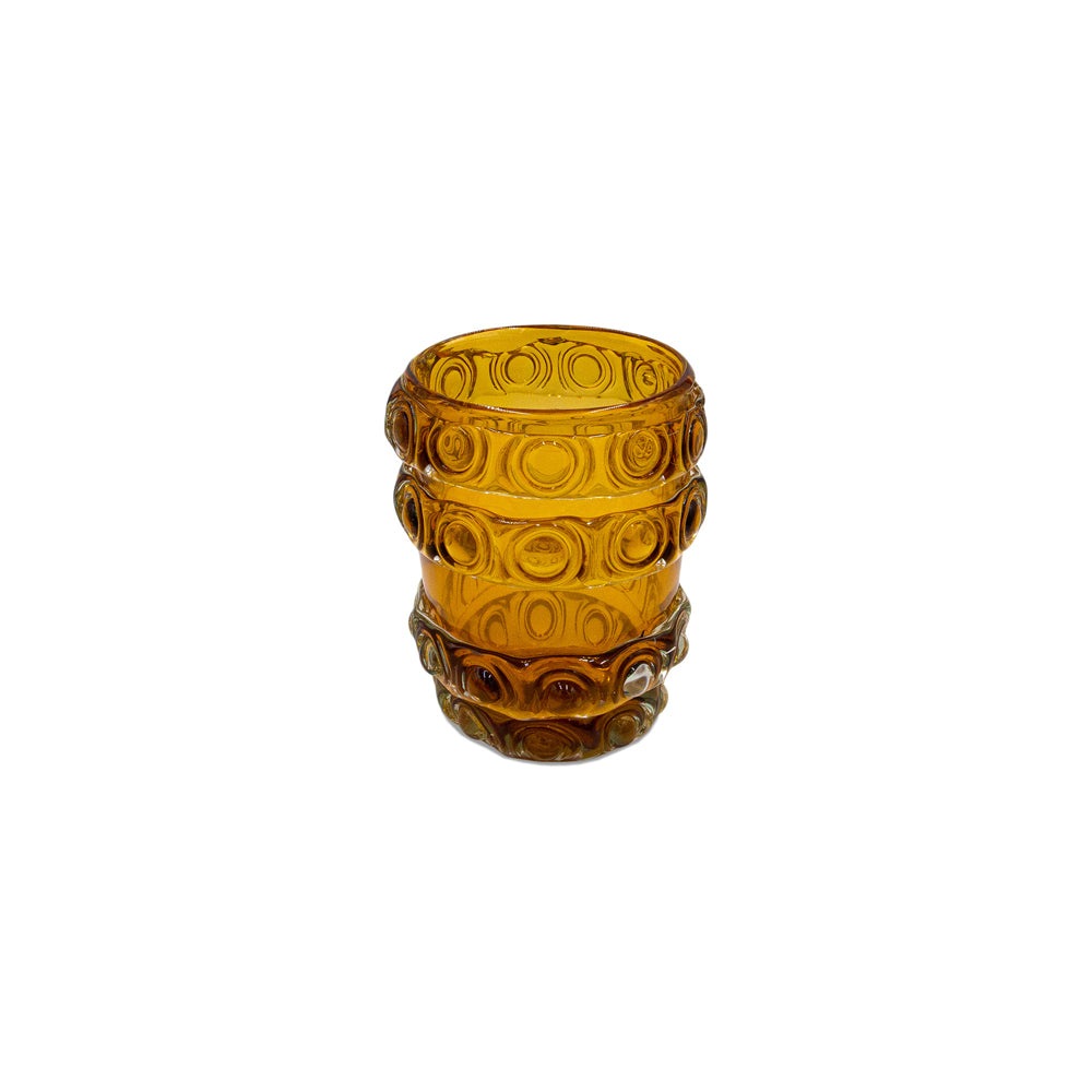 Product photograph of Liang Eimil Bumble Glass Vase Amber Small from Olivia's