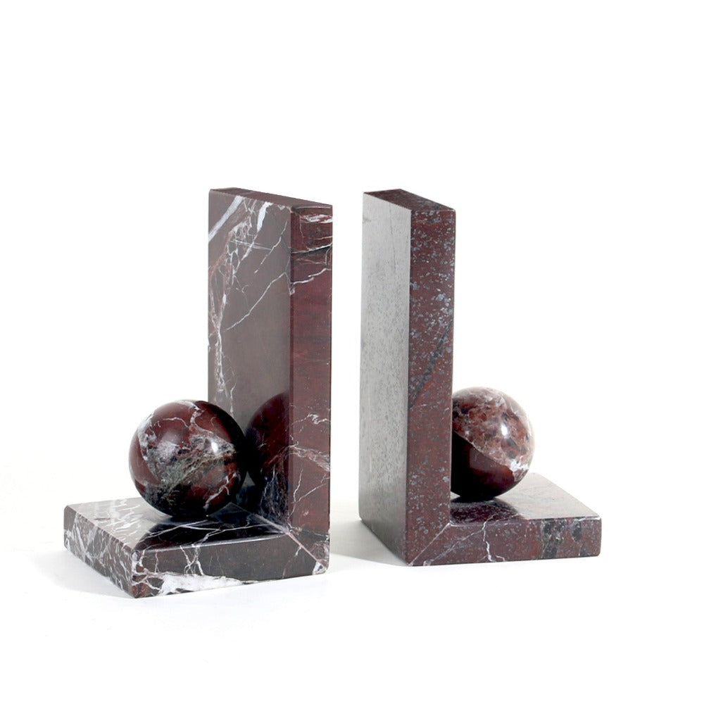 Product photograph of Liang Eimil Ebury Bookends - Rojo Levante Marble from Olivia's