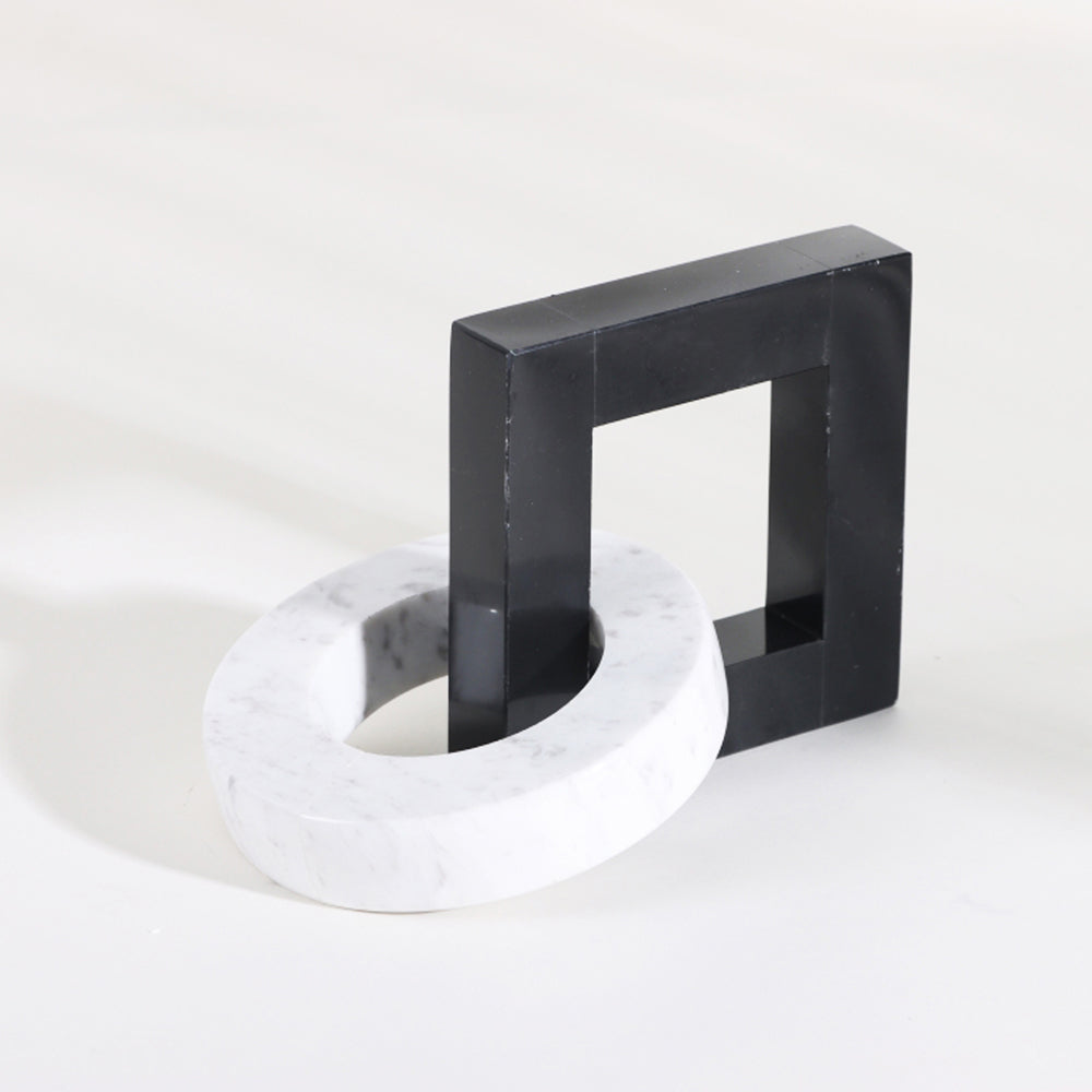 Product photograph of Liang Eimil Link Marble Sculpture - Black White from Olivia's.