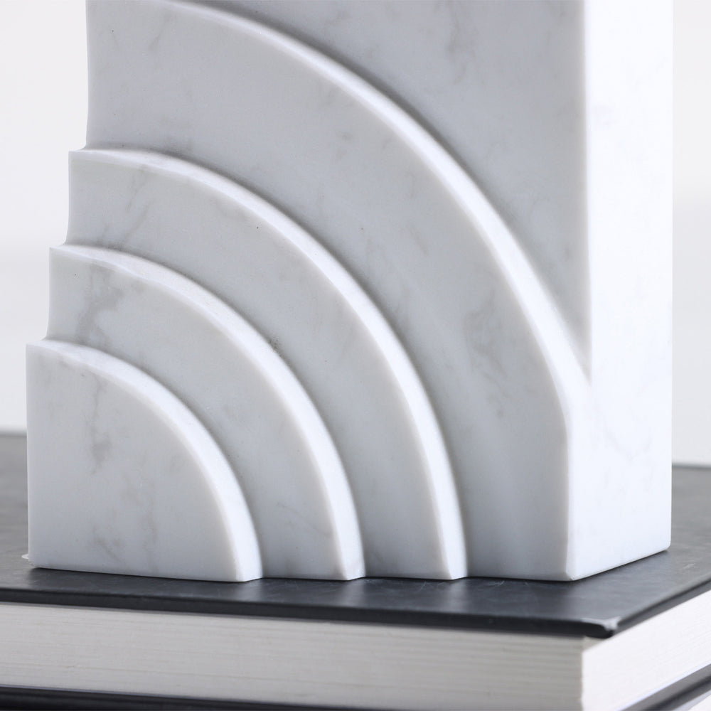 Product photograph of Liang Eimil Eccleston White Marble Bookends from Olivia's.