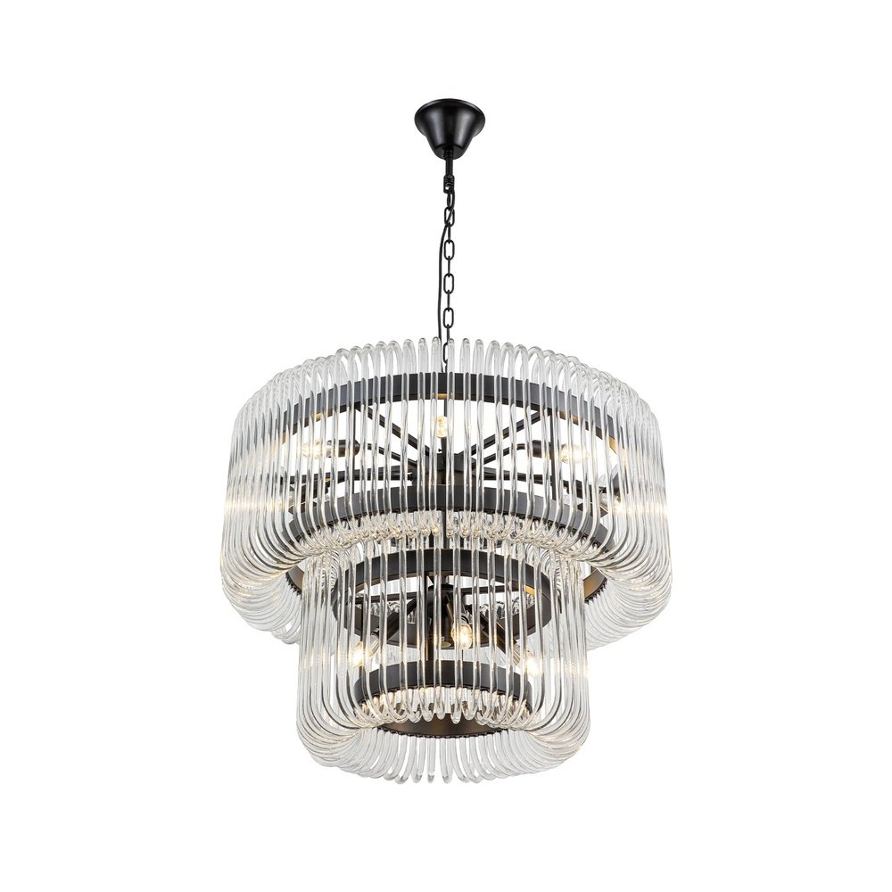 Product photograph of Liang Eimil Mist Tall Pendant Lamp - Matt Black from Olivia's.