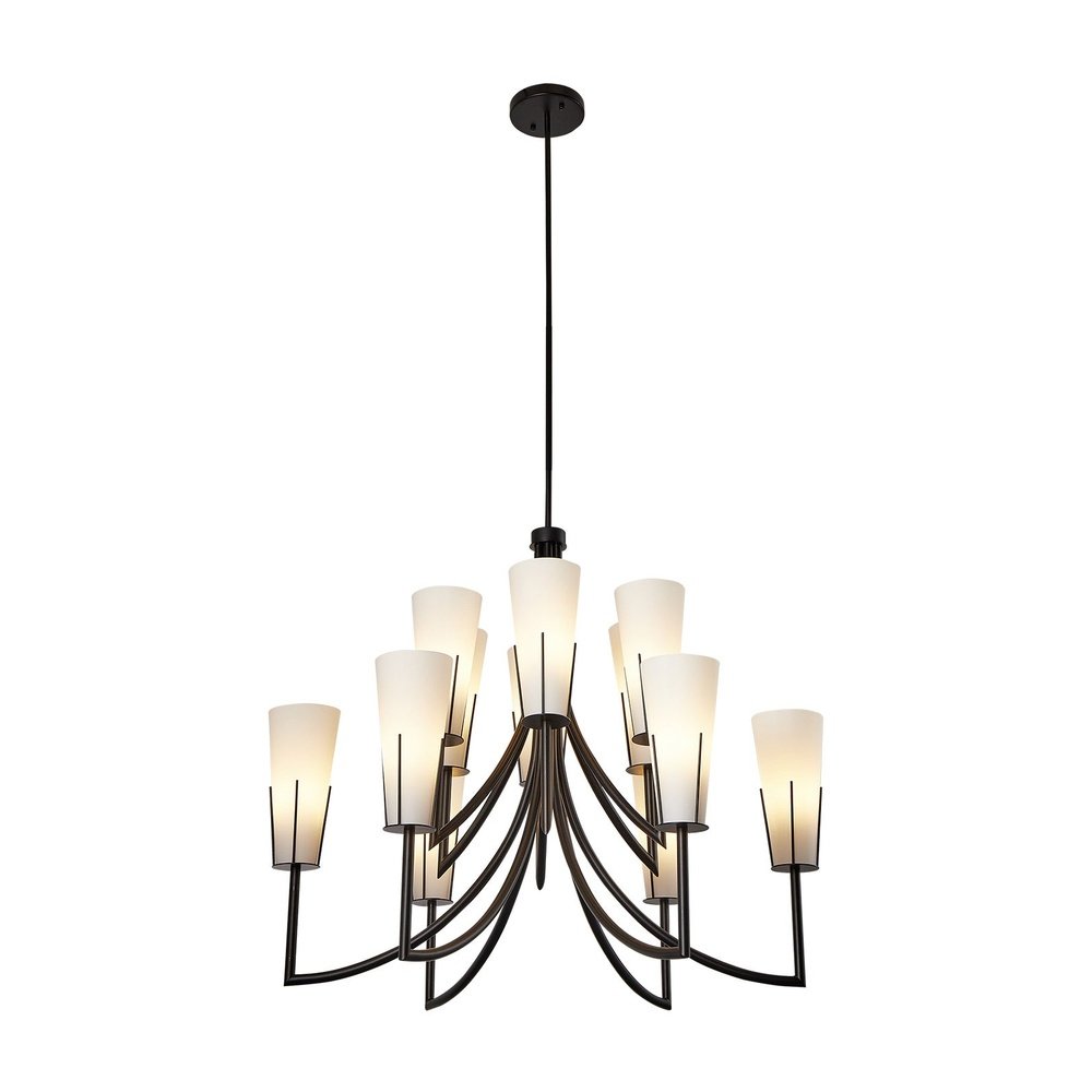 Product photograph of Liang Eimil Magestic Chandelier - Black White Glass from Olivia's.