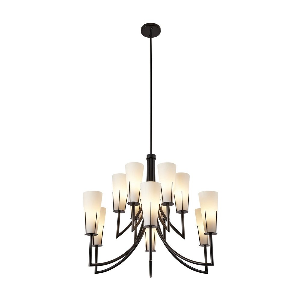 Product photograph of Liang Eimil Magestic Chandelier - Black White Glass from Olivia's.