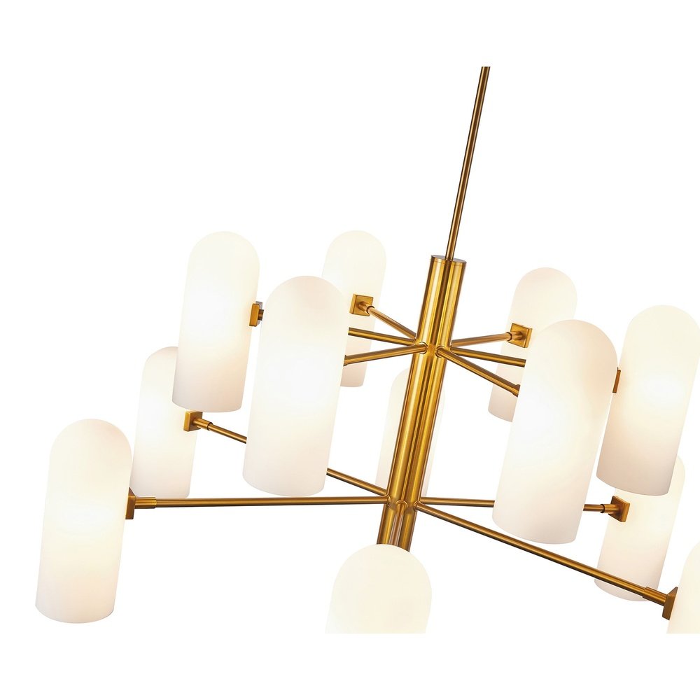 Product photograph of Liang Eimil Pawson Chandelier - Brass White Glass from Olivia's.