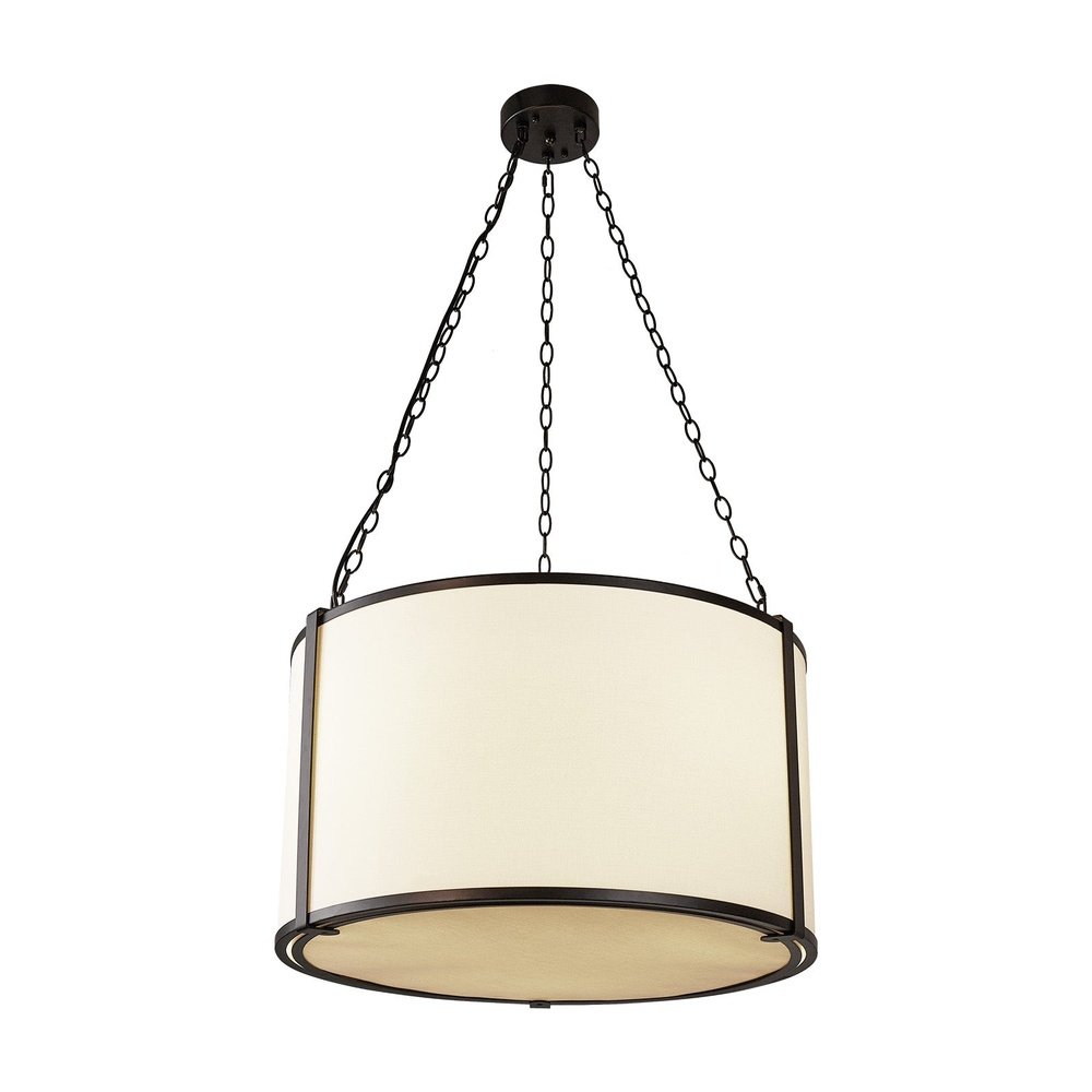 Product photograph of Liang Eimil Baltimore Pendant Lamp - Matt Black White Linen from Olivia's.