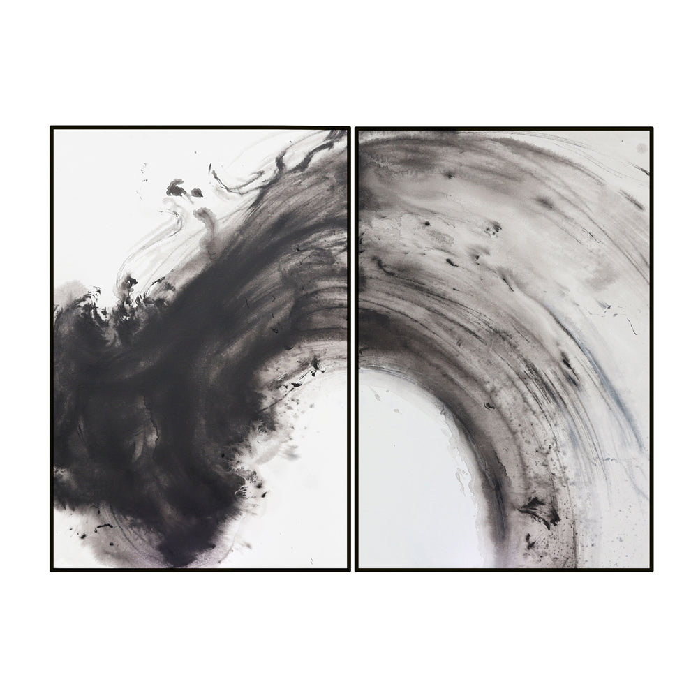 Product photograph of Liang Eimil Abstract Wave Wall Art Black from Olivia's