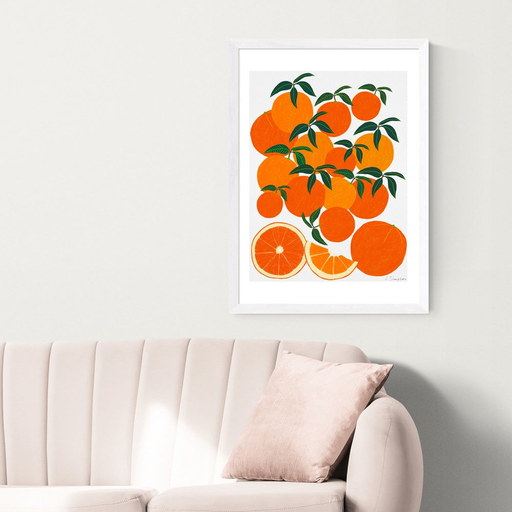 Product photograph of Orange Harvest By Leanne Simpson - A2 White Framed Art Print from Olivia's.