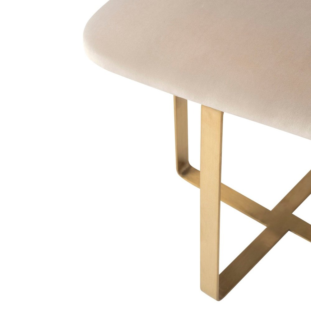 Product photograph of Liang Eimil Tatel Stool Gainsborough Limestone Velvet from Olivia's.