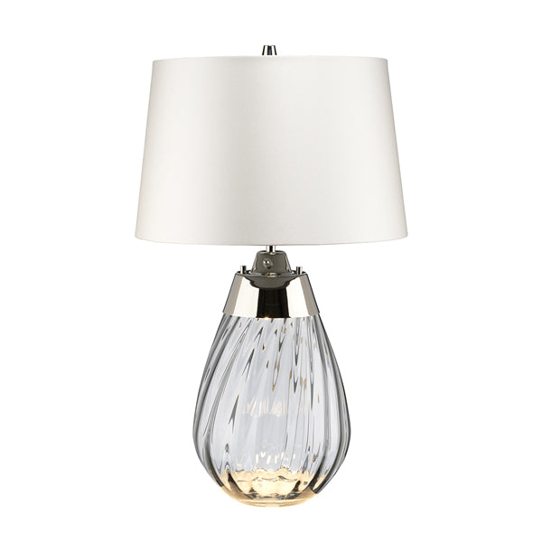 Product photograph of Elstead Lena 2 Light Table Lamp Smoke-tinted Glass And Off-white Shade Small from Olivia's.