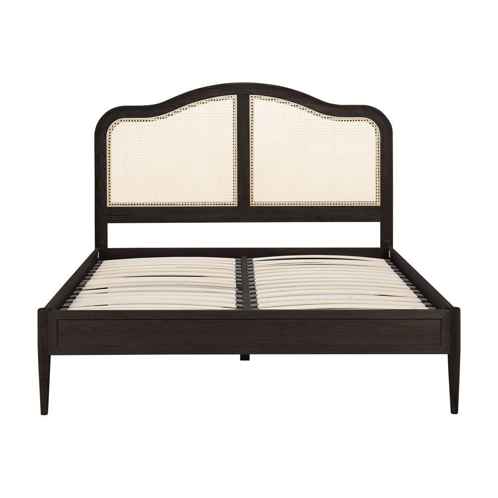 Product photograph of Olivia S Lincoln Rattan Bed In Black Double from Olivia's.