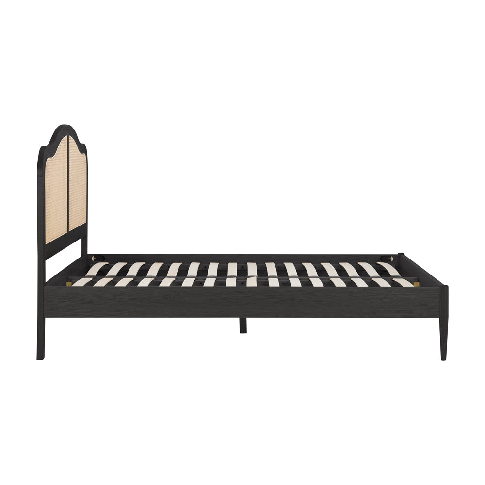 Product photograph of Olivia S Lincoln Rattan Bed In Black Double from Olivia's.