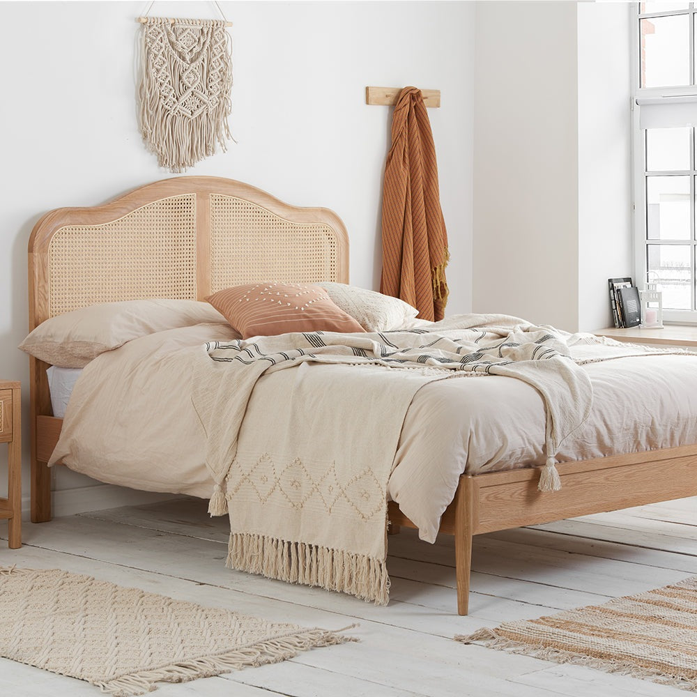 Product photograph of Olivia S Lincoln Rattan Bed In Oak Kingsize from Olivia's