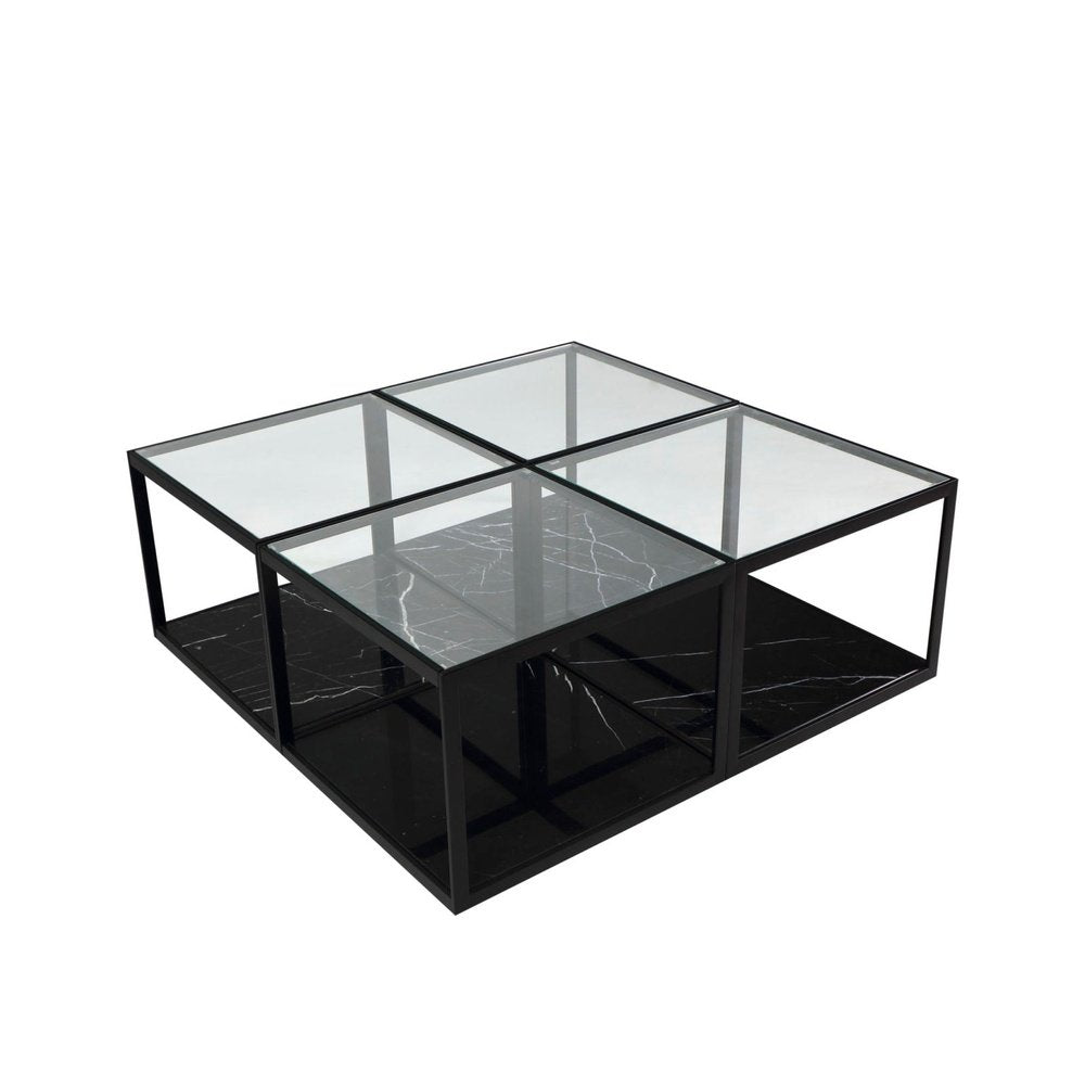 Product photograph of Liang Eimil Tamon Coffee Table Black Marble Set Of Two from Olivia's.