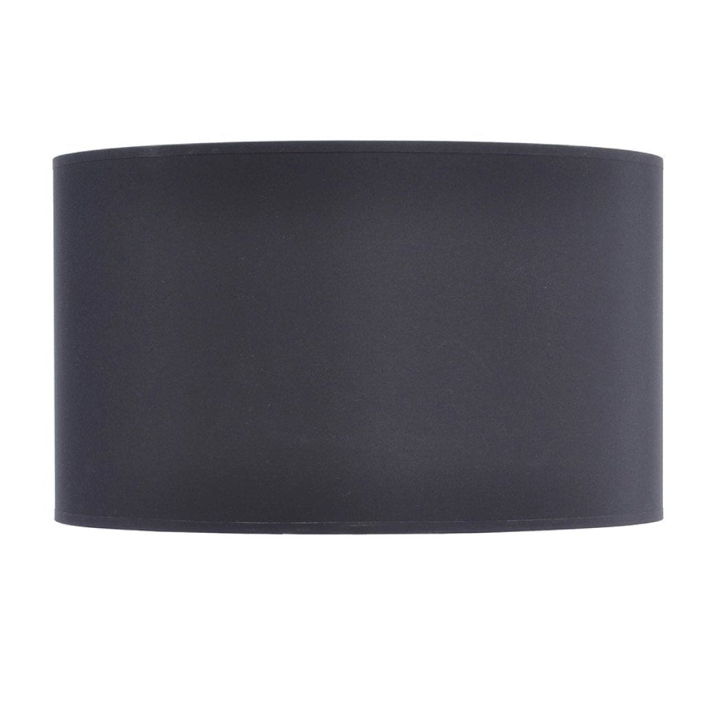Product photograph of Libra Midnight Mayfair Collection - Lined Drum 20inch Lampshade Black And Silver from Olivia's