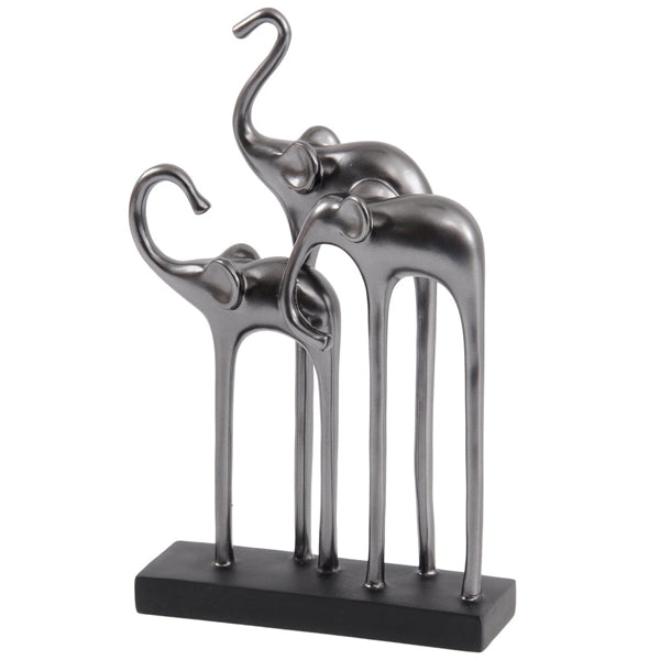 Libra Abstract Elephant Sculpture Gunmetal Grey