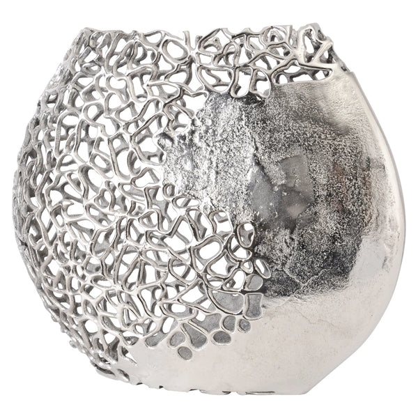 Product photograph of Libra Interiors Apo Coral Ellipse Aluminium Vase from Olivia's