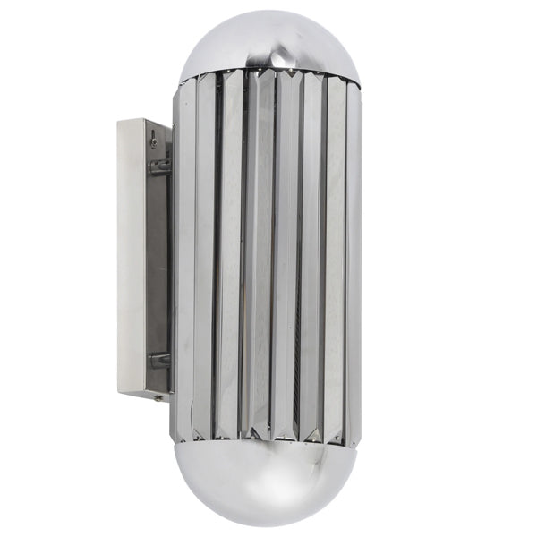 Product photograph of Libra Midnight Mayfair Collection - Neptune Wall Sconce Nickel And Smoke from Olivia's
