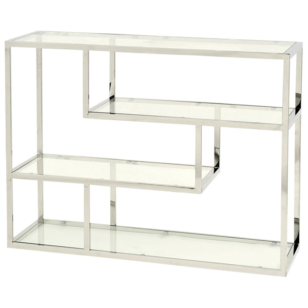 Product photograph of Libra Midnight Mayfair Collection - Linton Small Modular Shelving Unit Stainless Steel And Glass from Olivia's