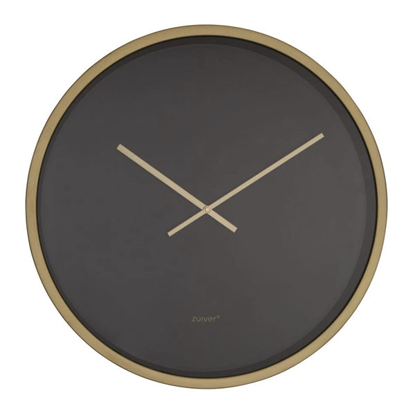 Product photograph of Zuiver Bandit Clock Time Black Brass from Olivia's