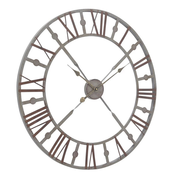 Libra Skeleton Wall Clock In Antique Grey Outlet