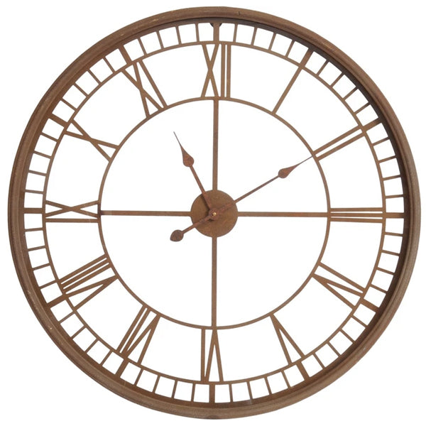Product photograph of Libra Calm Neutral Collection - Antique Skeleton Wall Clock Rust from Olivia's