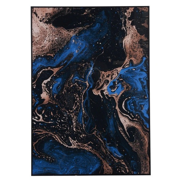 Product photograph of Libra Marble Effect Glass Wall Art Blue Black And Gold from Olivia's