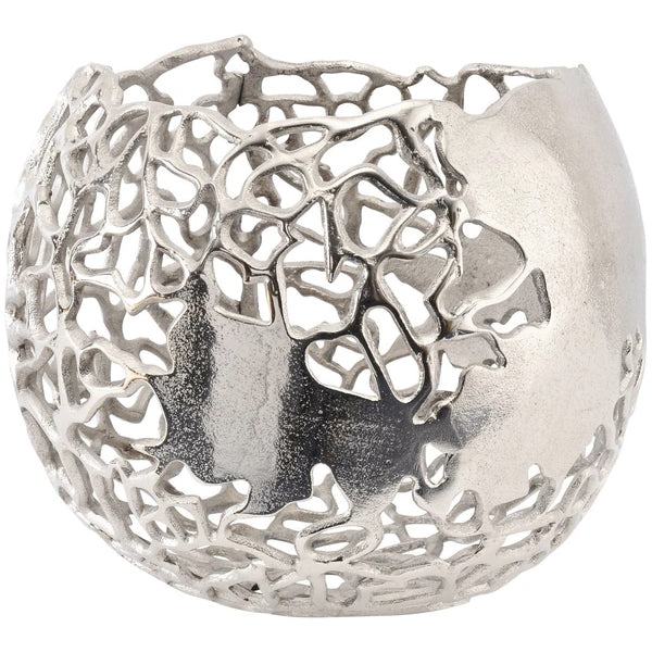 Product photograph of Libra Interiors Apo Coral Spherical Aluminium Vase from Olivia's
