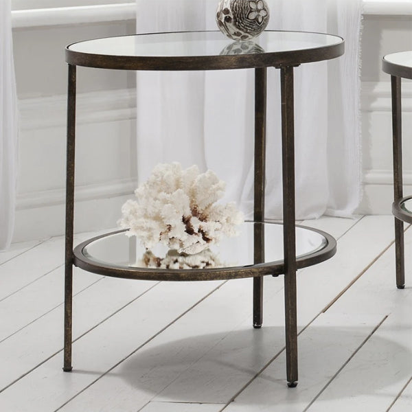 Product photograph of Gallery Interiors Hudson Side Table In Aged Bronze from Olivia's.