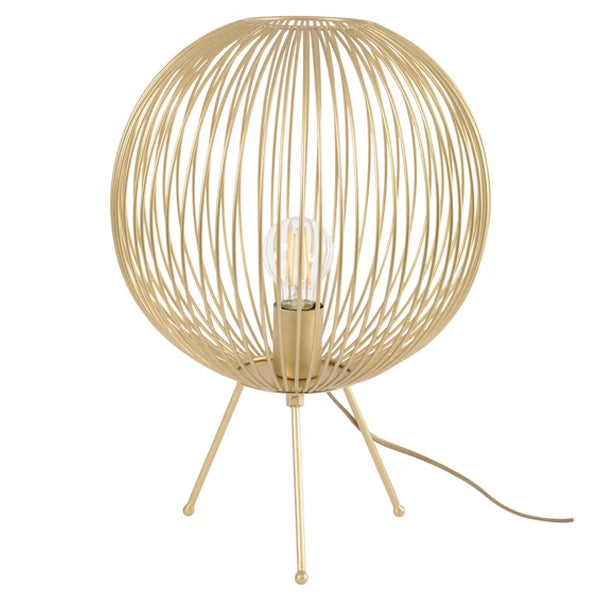 Product photograph of Libra Urban Botanic Collection - Tova Spherical Tripod Table Lamp Gold from Olivia's