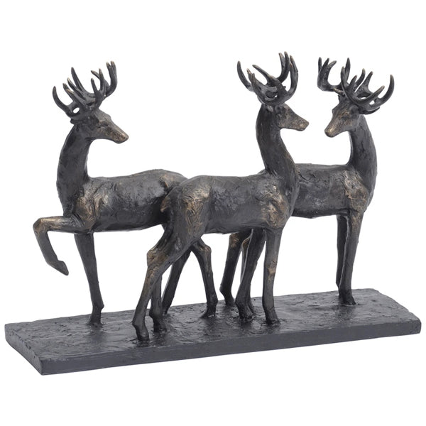 Product photograph of Libra Luxurious Glamour Collection - Stag Trio Sculpture from Olivia's