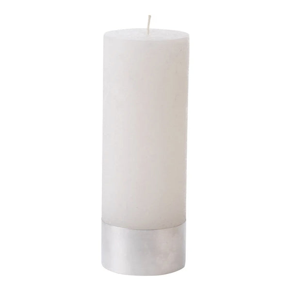 Product photograph of Libra Interiors Rustica Pillar Candle White from Olivia's
