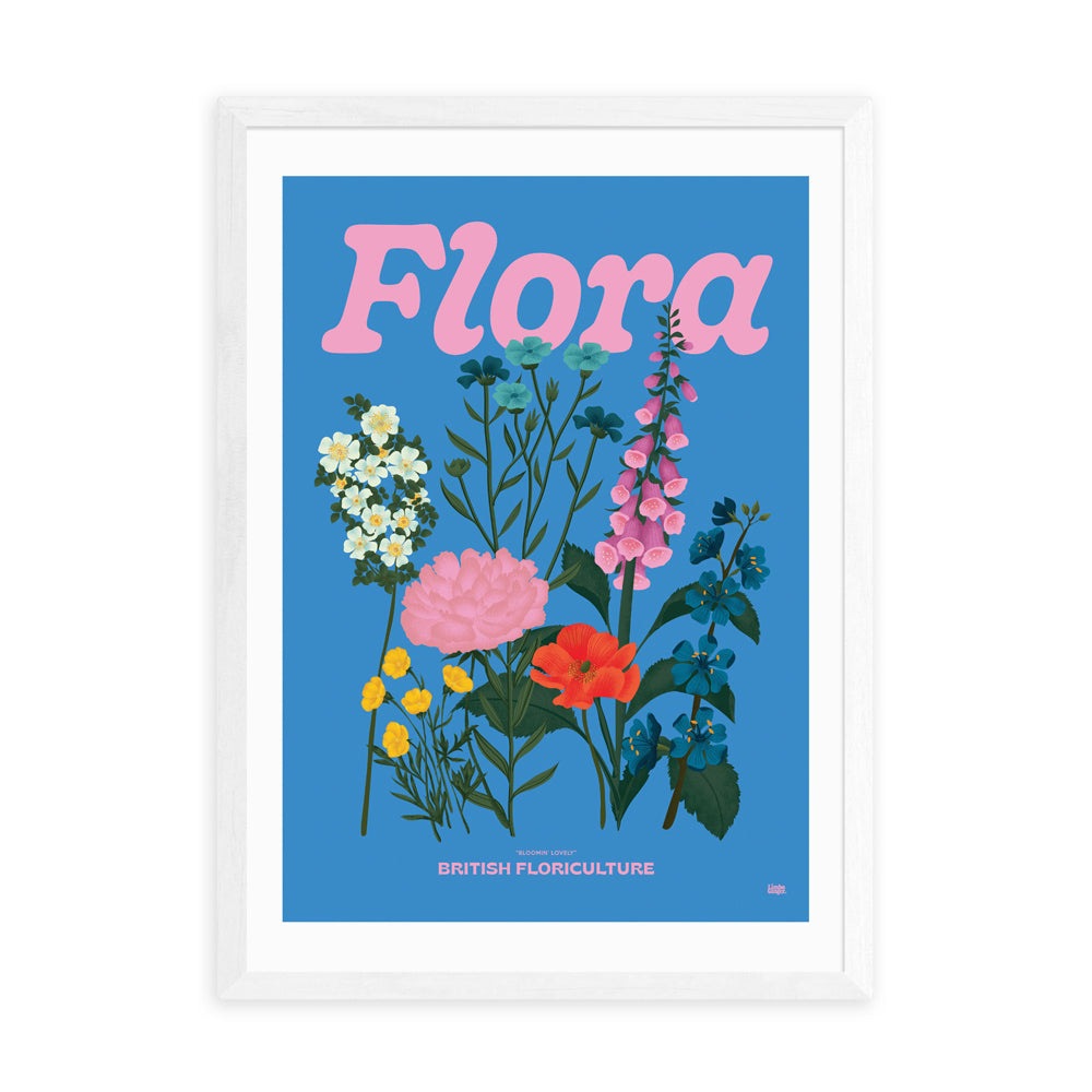 Product photograph of Flora By Limbo And Ginger - A2 White Framed Art Print from Olivia's.