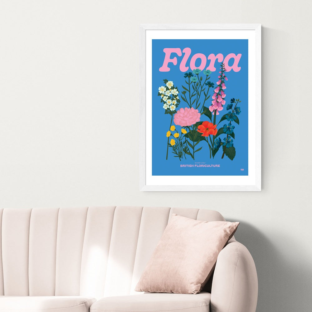 Product photograph of Flora By Limbo And Ginger - A2 White Framed Art Print from Olivia's.