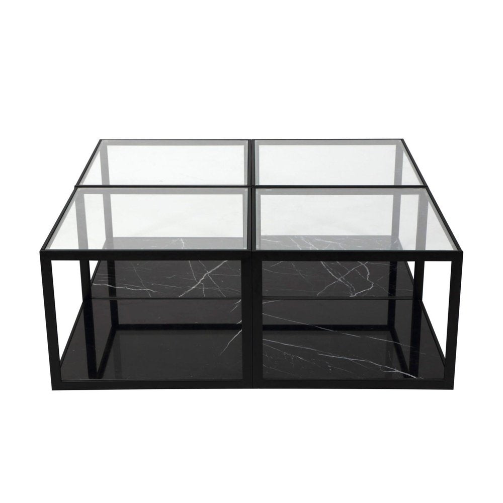 Product photograph of Liang Eimil Tamon Coffee Table Black Marble Set Of Two from Olivia's.